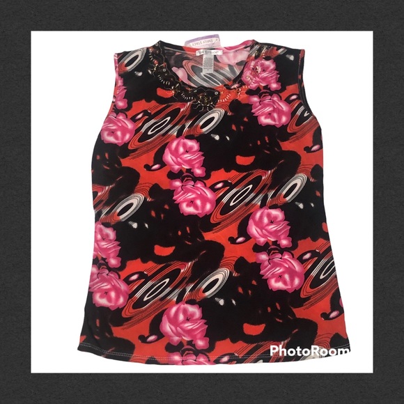 NEW LISTING - EMILY SCOTT RAYON SLEEVELESS TOP - Picture 1 of 2